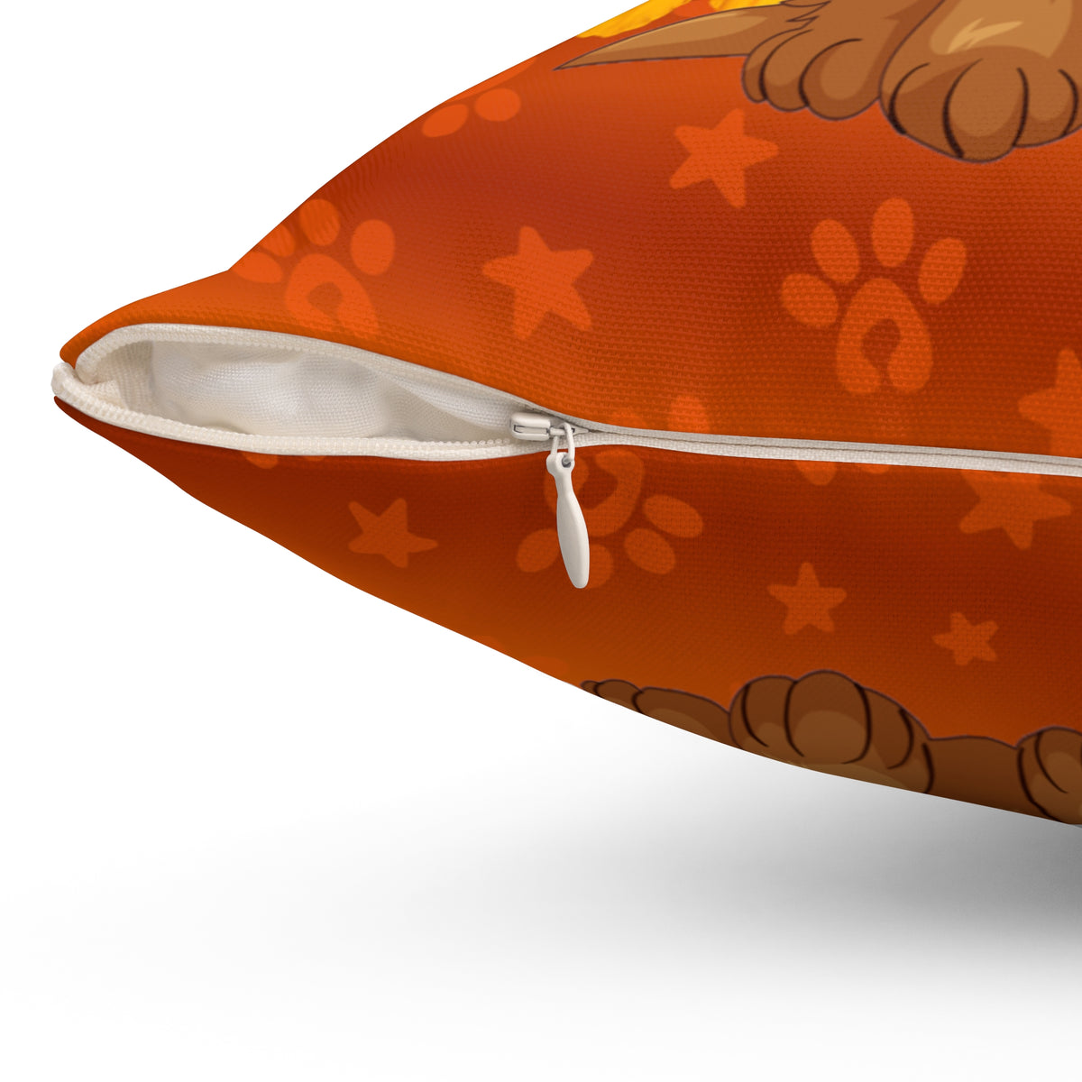 Cute Puppy Floral Throw Pillow — Cartoon Dog Decorative Cushion