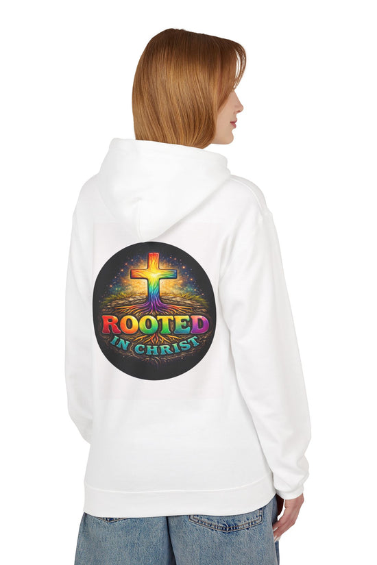 Rooted in Christ Hoodie —Unisex Christian Cross Faith Sweatshirt by Grace Canvas.shop
