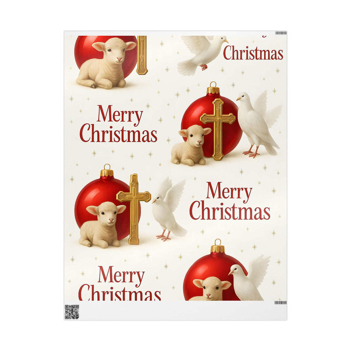 Christmas Lamb Gift Wrapping Paper