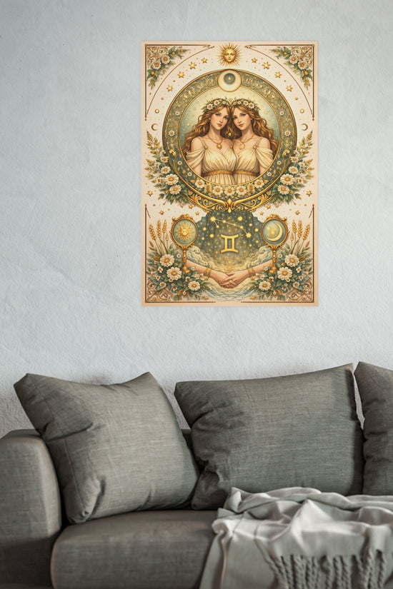 Celstial Gemini Zodiac Art Poster by Grace Canvas Shop