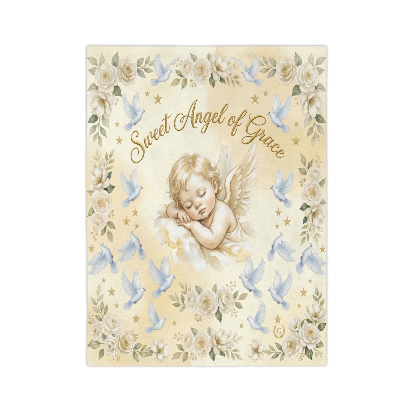 Sweet Angel of Grace Baby Blanket — Velveteen Microfiber Keepsake