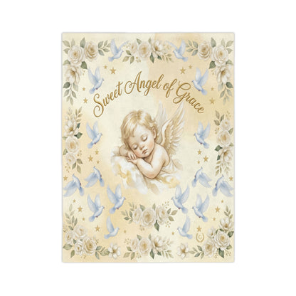 Sweet Angel of Grace Baby Blanket — Velveteen Microfiber Keepsake