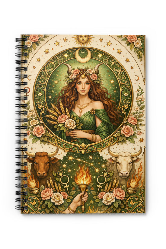 Celestial Taurus Spiral Notebook by Grace Canvas Shop