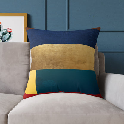 Abstract Color Block Square Pillow — Modern Geometric Decorative Throw Pillow by Grace Canvas Shop