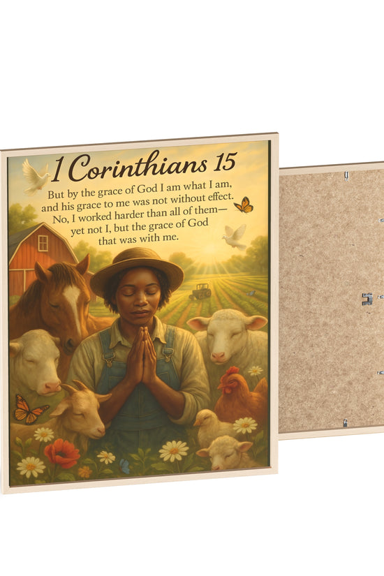 1 Corinthians 15 Prayer Farm Poster — Framed Inspirational Bible Verse Wall Art