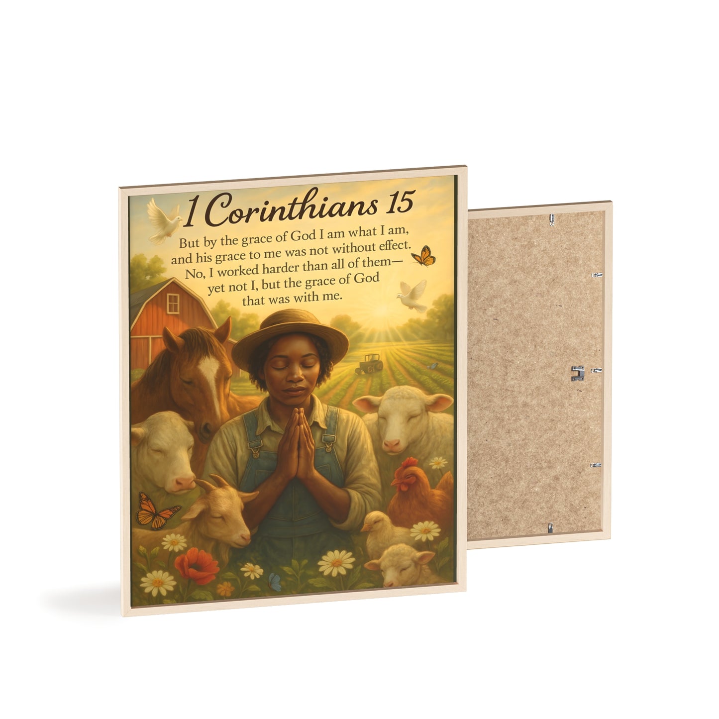 1 Corinthians 15 Prayer Farm Poster — Framed Inspirational Bible Verse Wall Art