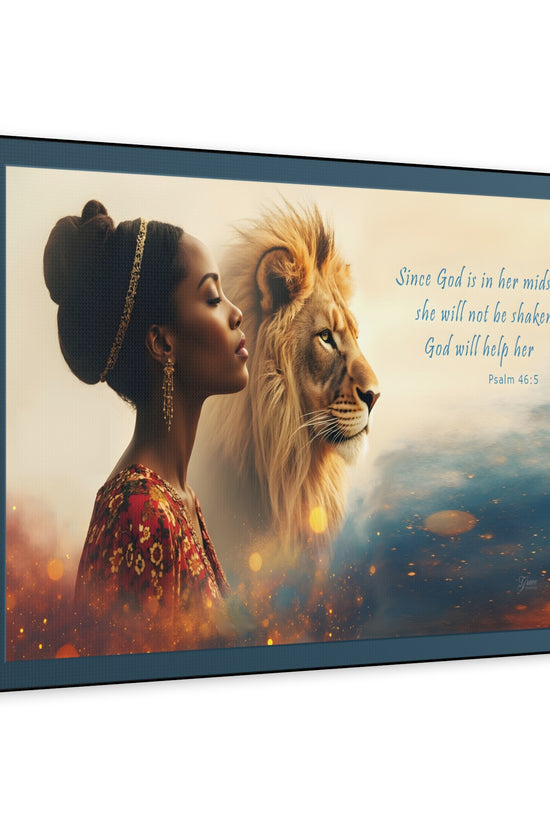 She Will Not Be Shaken Psalm 46:5 Inspirational Wall Print by Grace Canvas