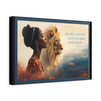 She Will Not Be Shaken Psalm 46:5 Inspirational Wall Print by Grace Canvas
