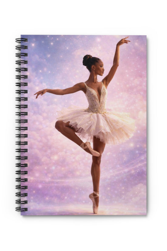Ballerina Ballet Spiral Notebook — Ruled Dance Journal for Dancers & Students by Grace Canvas Shop