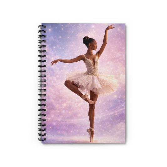 Ballerina Ballet Spiral Notebook — Ruled Dance Journal for Dancers & Students