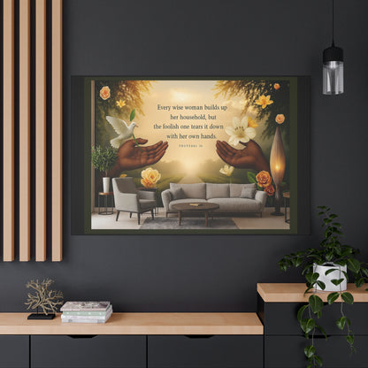 A Wise Woman Proverb 14 Inspirational Canvas Wall Art by Grace Canvas