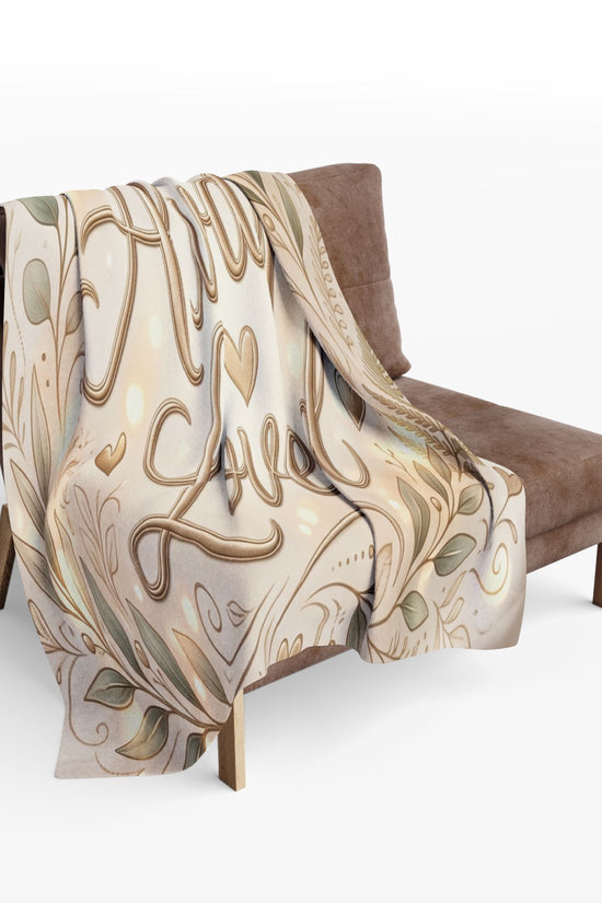 Always Loved Fleece Blanket with Floral Wreath Design