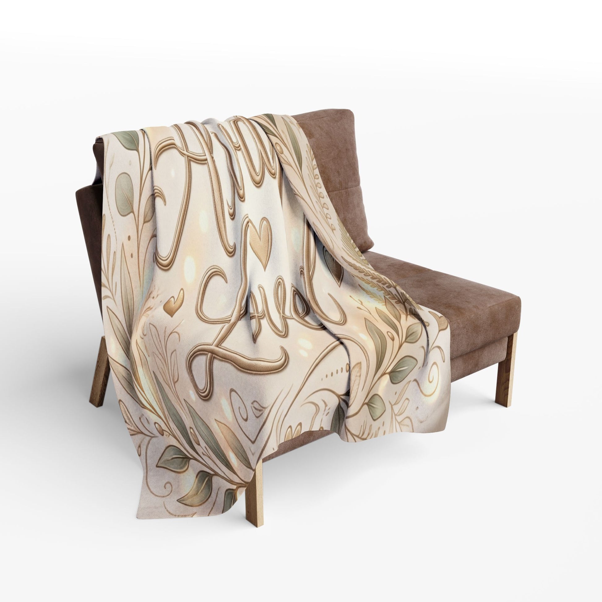 Always Loved Fleece Blanket with Floral Wreath Design