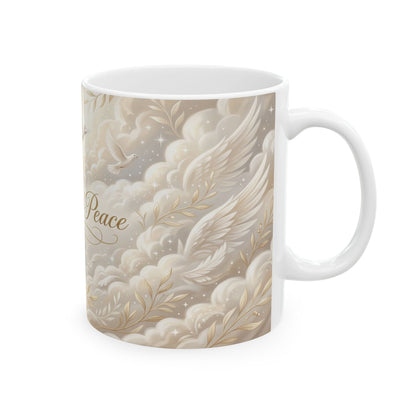 Wings of Peace Ceramic Mug — Dove Peace Inspirational Coffee Cup (11oz & 15oz)