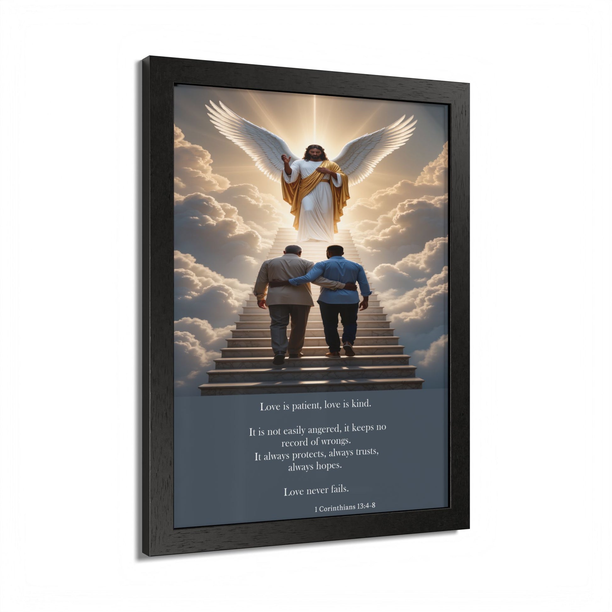 Father and Son Framed Memorial Wall Art by Grace Canvas Shop