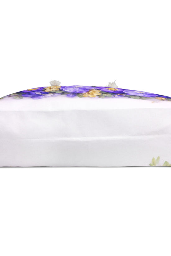 Floral Weekender Bag – Purple & Yellow Watercolor Flower Travel Tote