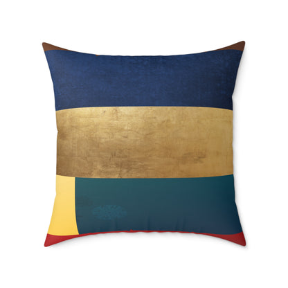 Abstract Color Block Square Pillow — Modern Geometric Decorative Throw Pillow by Grace Canvas Shop