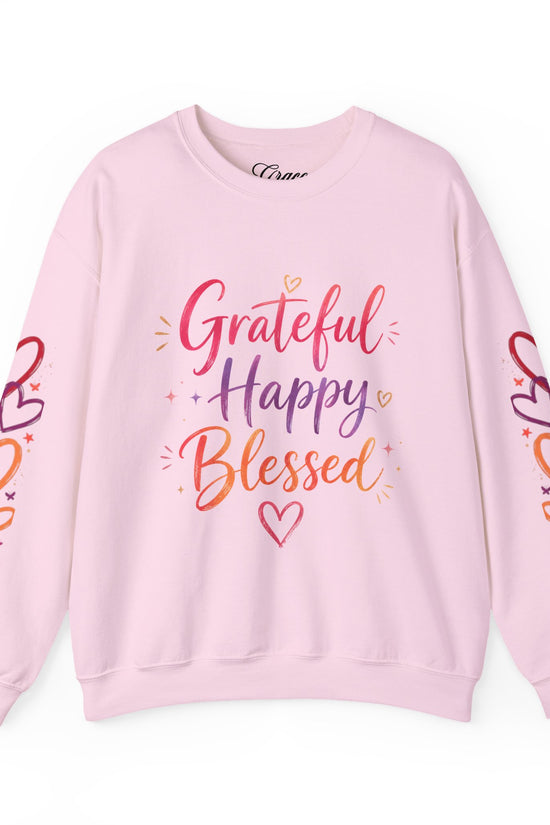 Grateful Happy Blessed Crewneck Sweatshirt