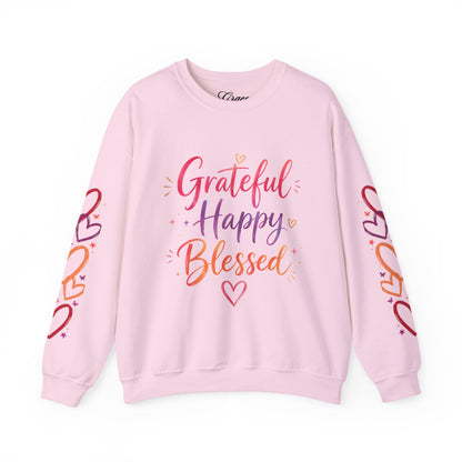 Grateful Happy Blessed Crewneck Sweatshirt