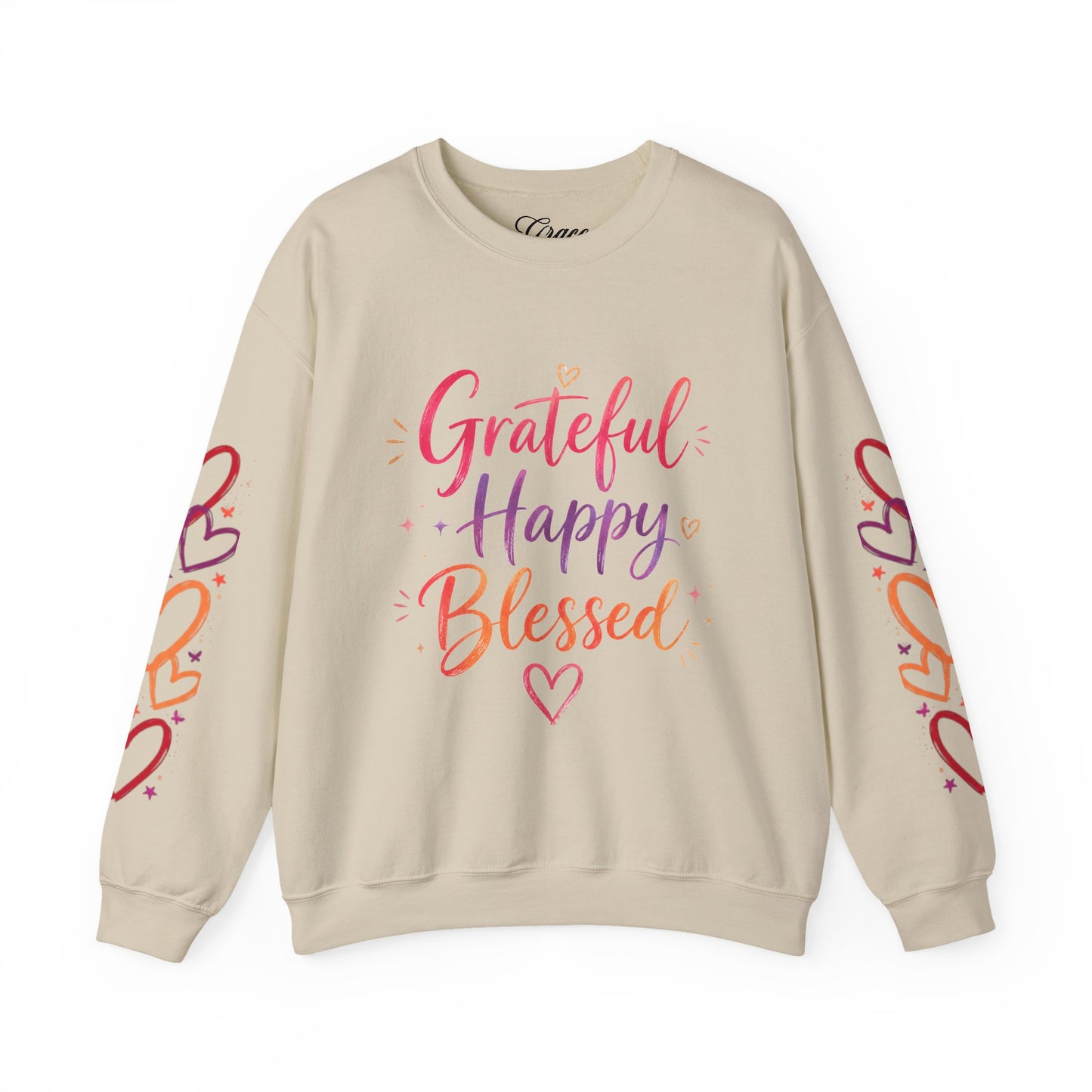 Grateful Happy Blessed Crewneck Sweatshirt