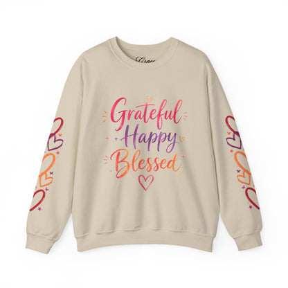 Grateful Happy Blessed Crewneck Sweatshirt