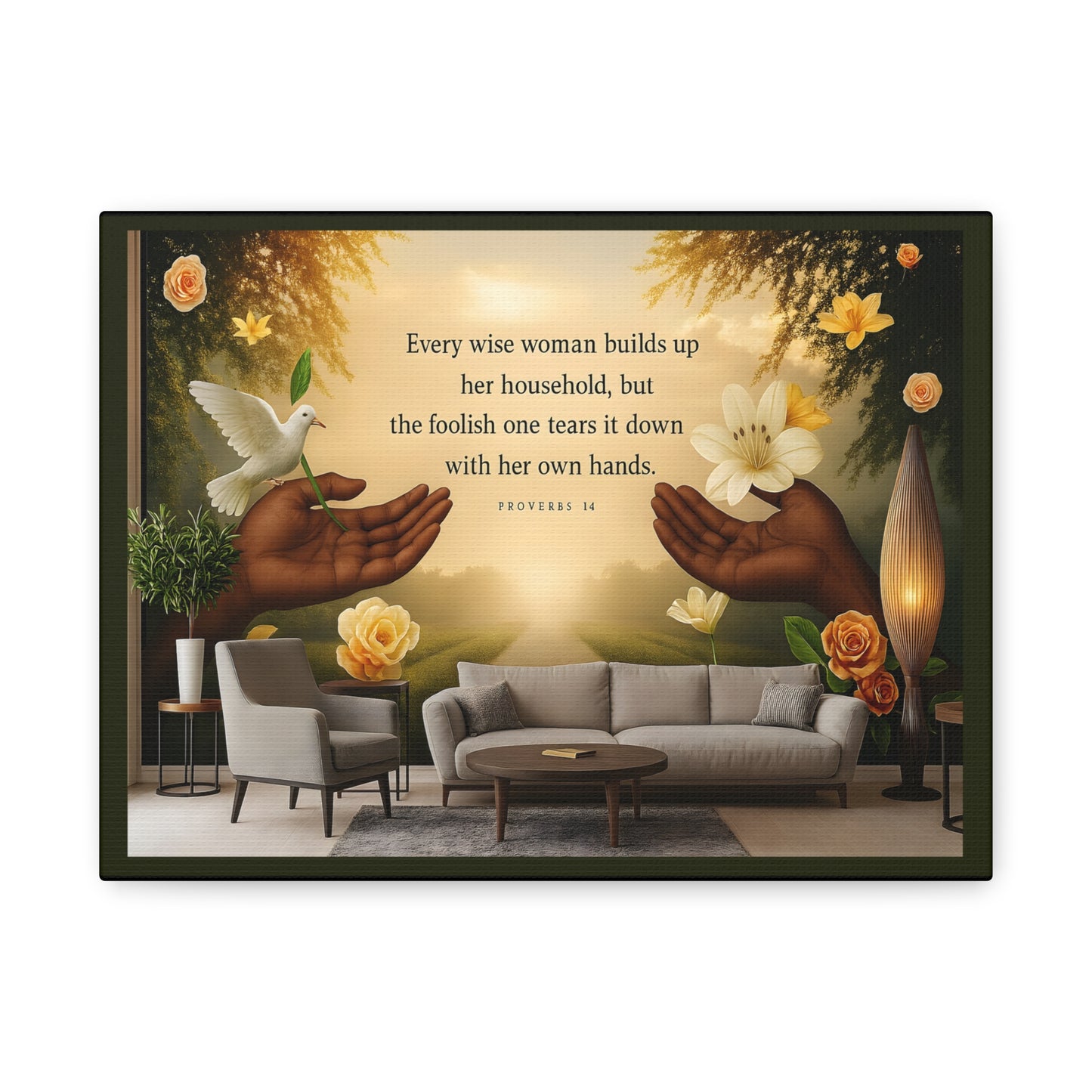 A Wise Woman Proverb 14 Inspirational Canvas Wall Art by Grace Canvas
