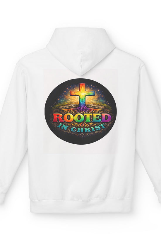 Rooted in Christ Hoodie —Unisex Christian Cross Faith Sweatshirt by Grace Canvas.shop