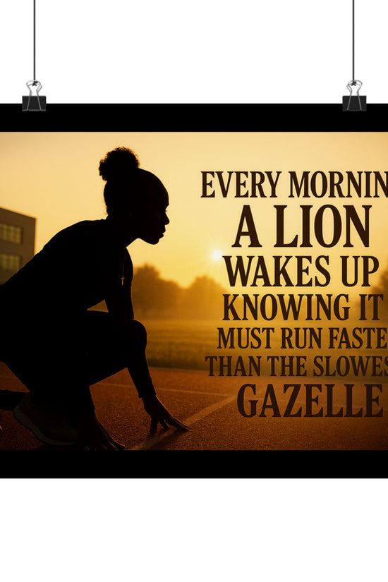 Motivational Poster — "Every Morning a Lion Wakes Up" Matte Print by Grace Canvas Shop