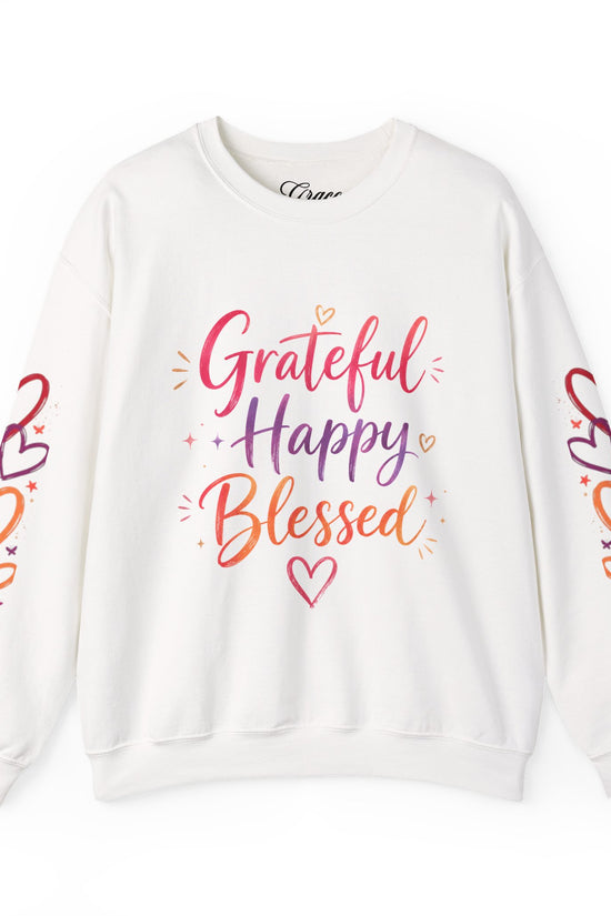 Grateful Happy Blessed Crewneck Sweatshirt
