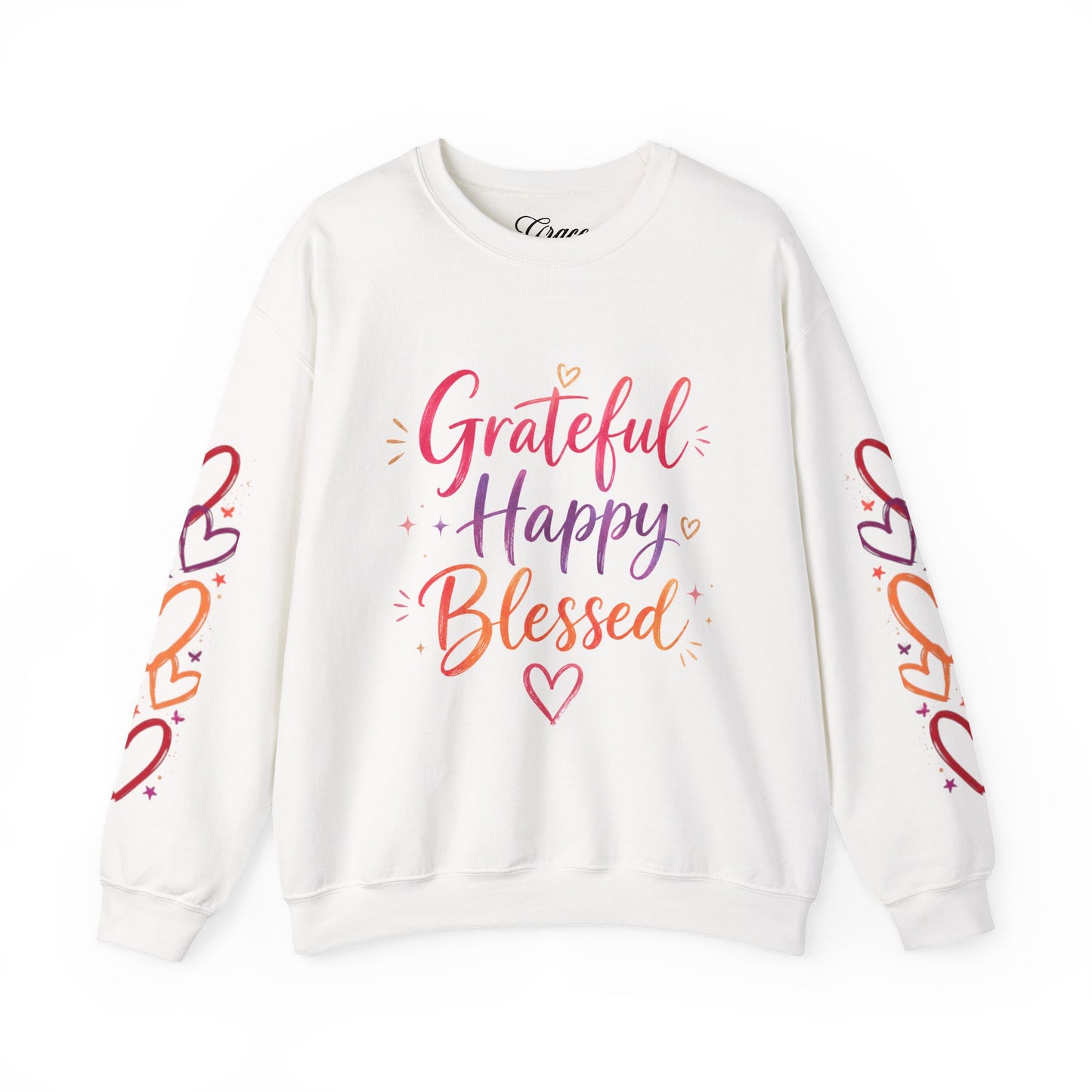 Grateful Happy Blessed Crewneck Sweatshirt