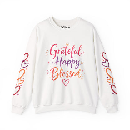 Grateful Happy Blessed Crewneck Sweatshirt