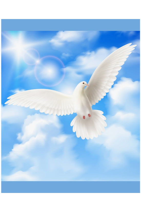 Blue Sky Satin Poster – Inspirational Peace Wall Art by Grace Canvas Shop