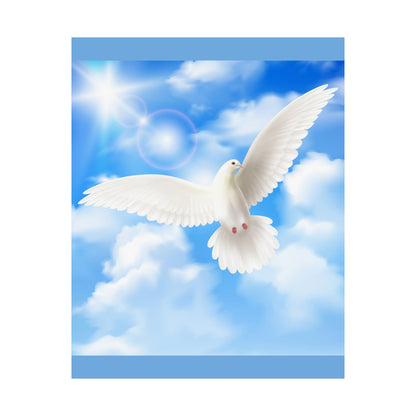 Blue Sky Satin Poster – Inspirational Peace Wall Art by Grace Canvas Shop