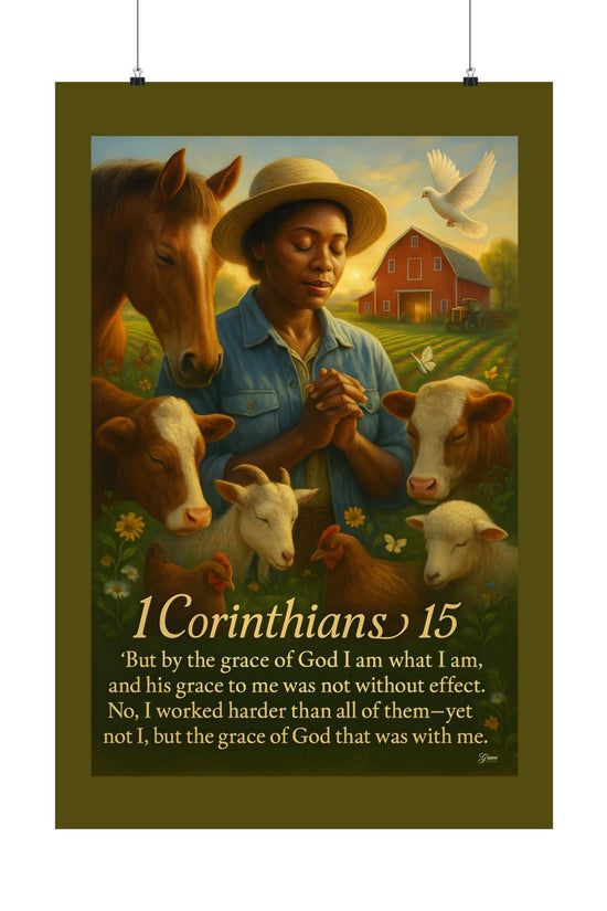 POSTER - Farm & Faith 1 Corinthians 15 v2 Inspirational Poster by Grace Canvas Shop