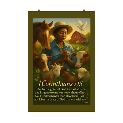 POSTER - Farm & Faith 1 Corinthians 15 v2 Inspirational Poster