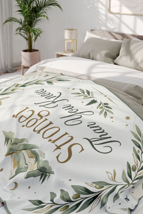 Inspirational 'Stronger Than You Know' Fleece Blanket