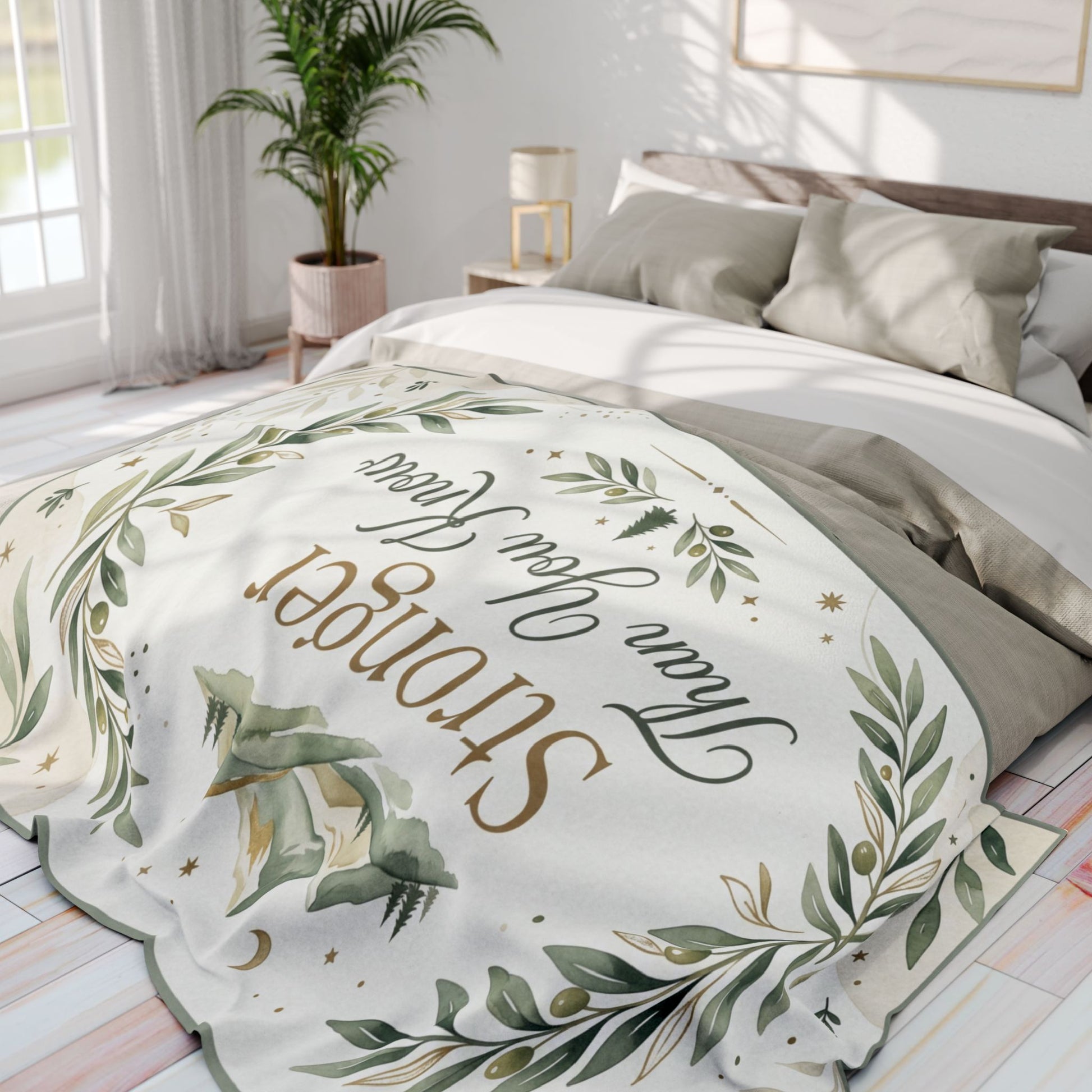 Inspirational 'Stronger Than You Know' Fleece Blanket