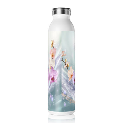 Inspirational Floral Slim Water Bottle  “With God All Things Are Possible”