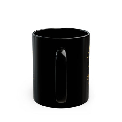 Grateful Happy Blessed Black Mug — 11oz/15oz Inspirational Coffee Cup