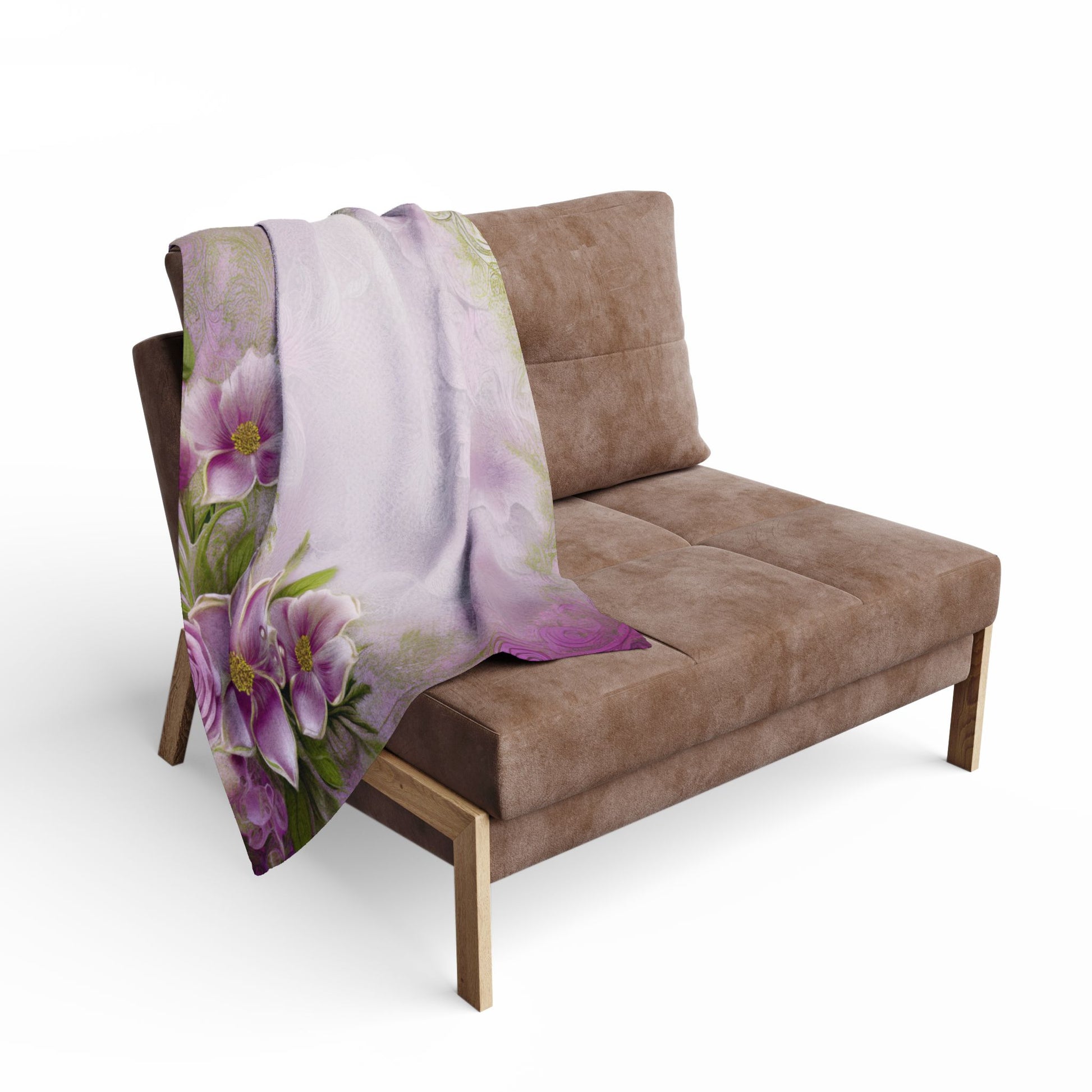 Floral Pink Vintage Fleece Blanket