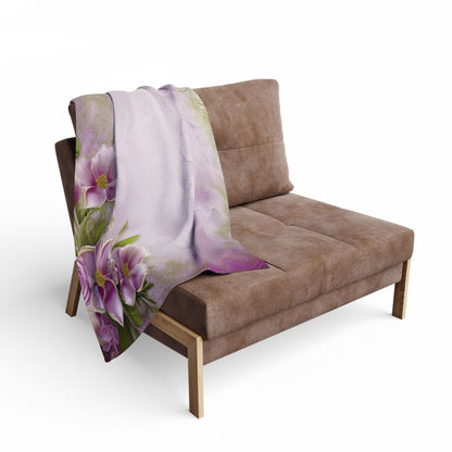 Floral Pink Vintage Fleece Blanket
