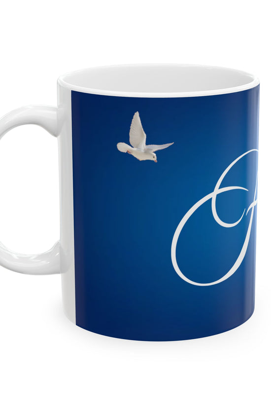 Faith Ceramic Inspirational Blue Coffee Cup (11oz & 15oz) by Grace Canvas.shop