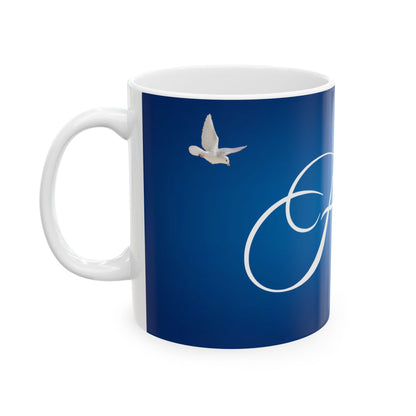 Faith Ceramic Inspirational Blue Coffee Cup (11oz & 15oz)