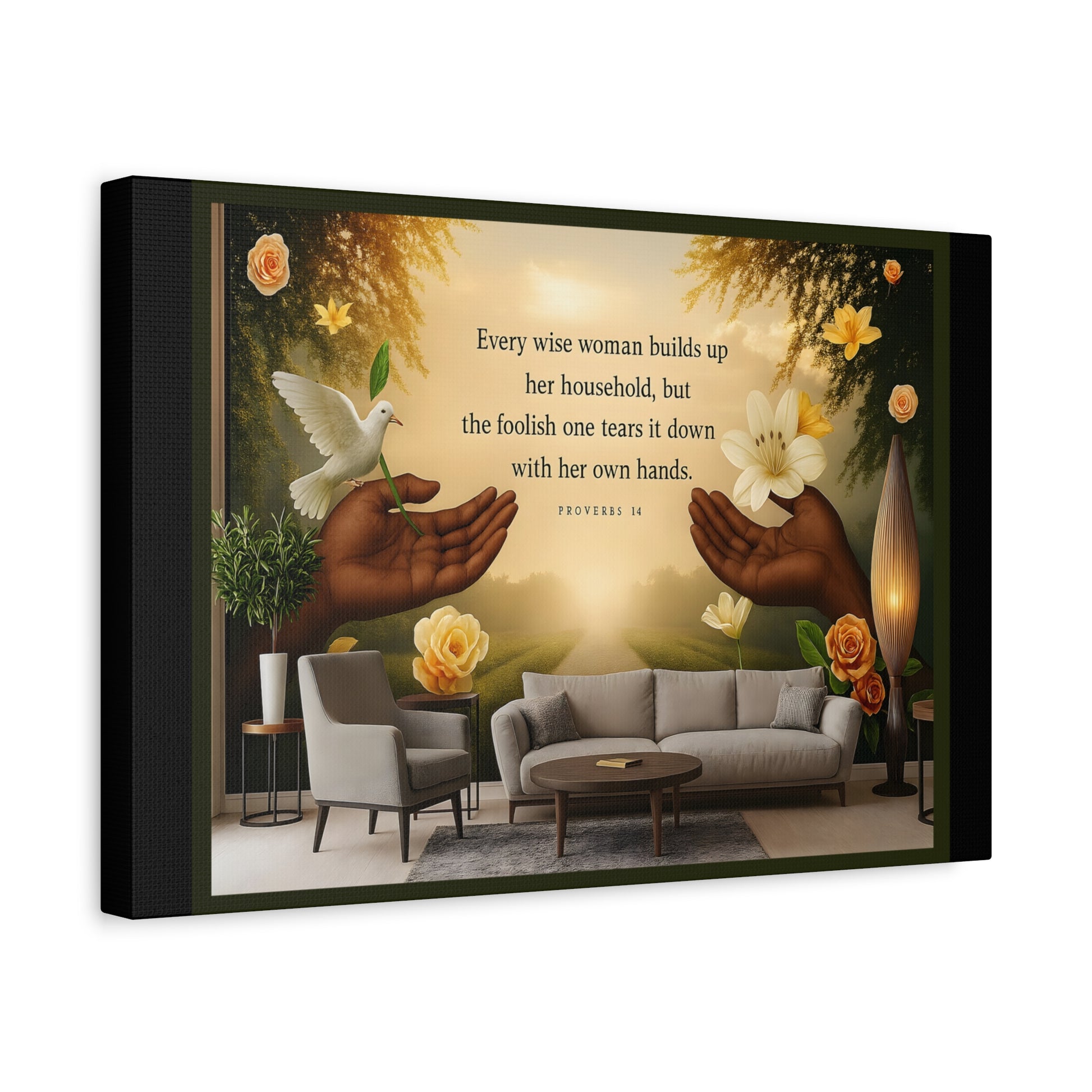A Wise Woman Proverb 14 Inspirational Canvas Wall Art by Grace Canvas