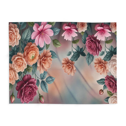 Floral Vintage Fleece Blanket — Rose Garden Arctic Throw