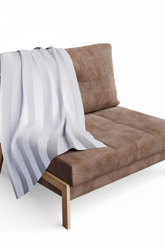 Silver Striped Throw Blanket by Grace Canvas Shop