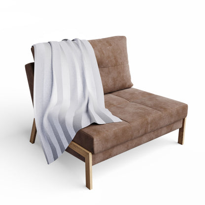 Silver Striped Throw Blanket