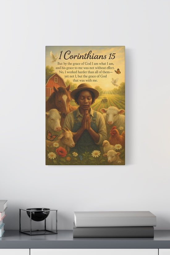 Farm Woman's Faith 1 Corinthians 15 Art Print by Grace Canvas.shop