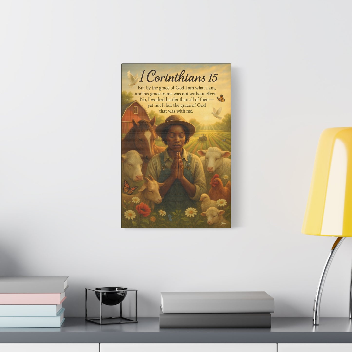 Farm Woman's Faith 1 Corinthians 15 Art Print by Grace Canvas.shop