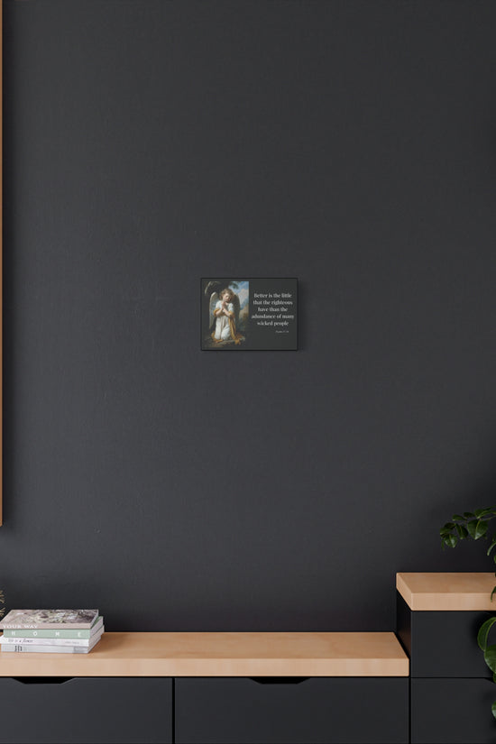 Psalm 37:16 Angel Prayer Matte Stretched Canvas (1.25") by Grace Canvas